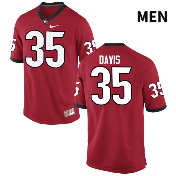 Georgia Bulldogs Men's Aaron Davis #35 Red Stitched College UGA Football Jersey 23MY014PZ